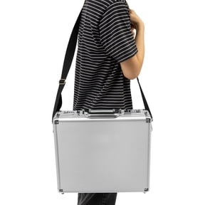 Aluminum Hard Case Briefcase Box Suit Style Carrying Instrument Storage 38*11*33cm 22.05 lbs Capacity for Business Essentials, Documents, Laptops