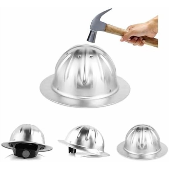 Aluminum This  Hard Hat Full Brim Professional Site Hardhat High Stiffness Hat Removable Shock Absorbing Liner 8 Rivets and 12 Top Bars Reinforcement Engineering Hard Hats