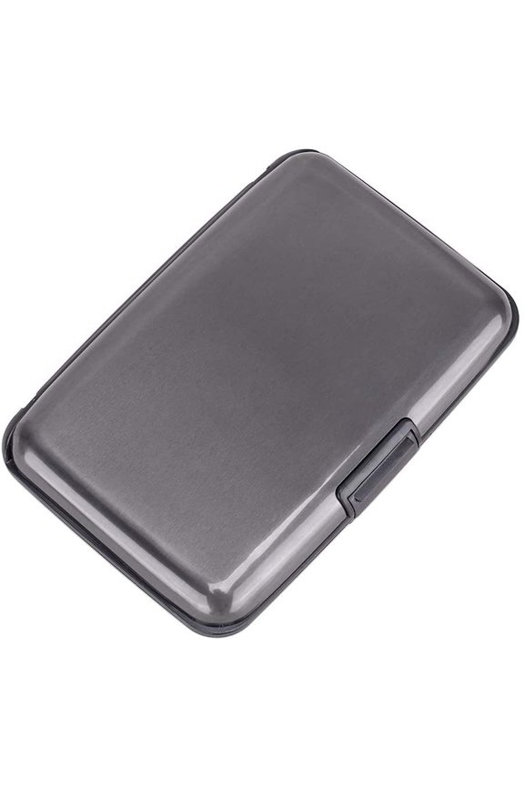Aluminum Hard Shell Rfid Blocking Credit Business Card Holder Waterproof 6 Slots Id Protector For Men Women Daily Travel Office, Assorted Colors, 1 Pack