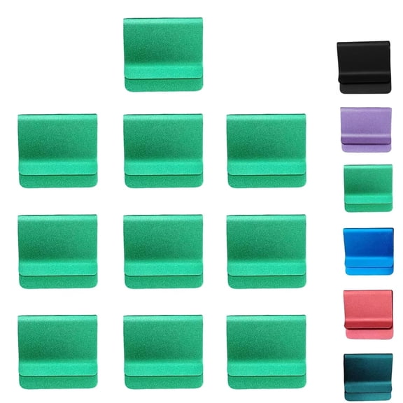 Aluminum Hat Brim Clips for Laser Engraving, 10 Pack Custom Hat Accessories with Brushed Aluminum Cap Clip for Baseball Caps & Visors(green)Q