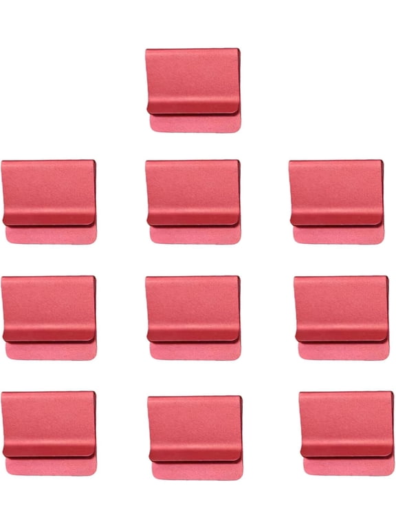 Aluminum Hat Brim Clips for Laser Engraving, 10 Pack Custom Hat Accessories with Brushed Aluminum Cap Clip for Baseball Caps & Visors(red)Q