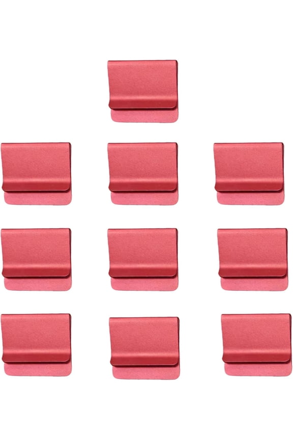 Aluminum Hat Brim Clips for Laser Engraving, 10 Pack Custom Hat Accessories with Brushed Aluminum Cap Clip for Baseball Caps & Visors(red)Q