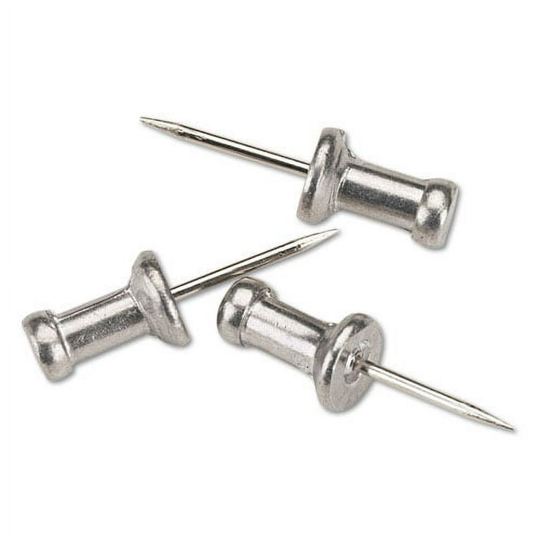 Aluminum Head Push Pins, Aluminum, Silver, 0.5 Aluminum Head Push Pins, Aluminum, Silver, 0.5