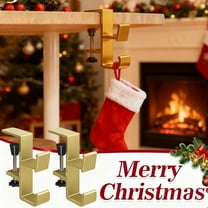 Aluminum Headphone Hanger Stand - Dual Hook Desk Mount for Gaming Headsets, Black & Gold