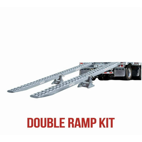 Aluminum Heavy-Duty Loading Ramp Kit for Dirt Bikes, Tractor, ATV/UTV, Trucks - 1Pair 18” x 96" Trailer Upper & 1Pair Rear Ramps and 1Pair Lower Ramp Stands & 1Pair Skid Seat with Rods