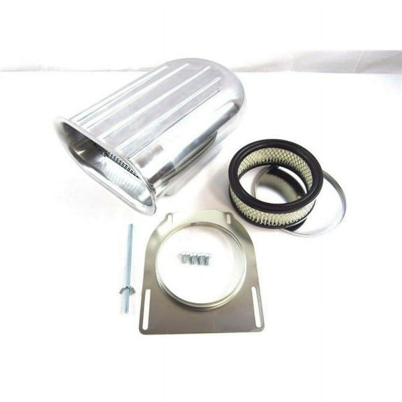 Aluminum Hilborn Style 5 Finned Hood Air Scoop Kit with Single 4 BBL Carb, Polished