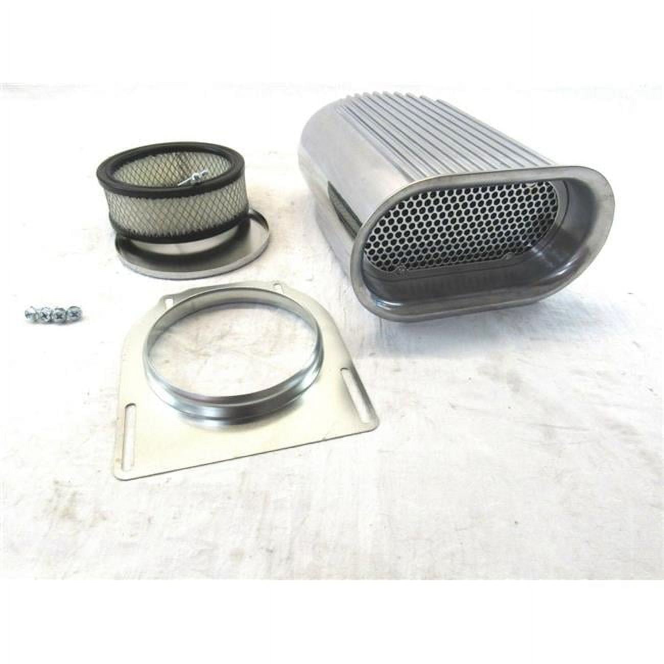 Aluminum Hilborn Style Full Finned Hood Air Scoop Kit with Single 4 BBL Carb, Polished