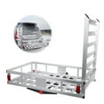 thumbnail image 1 of Aluminum Hitch Cargo Carrier 50 x 29.5 x 9 inch, Aluminum Receiver Hitch Cargo Rack with 42'' Loading Ramp, for Cars Trucks Vehicles, 1 of 7