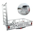thumbnail image 1 of Aluminum Hitch Cargo Carrier, Mobility Scooter Carrier, Anodized Trailer Hitch Rack Basket, 6 Reflectors, 750 LBS for Pickups, Sedans, Camping, 1 of 10