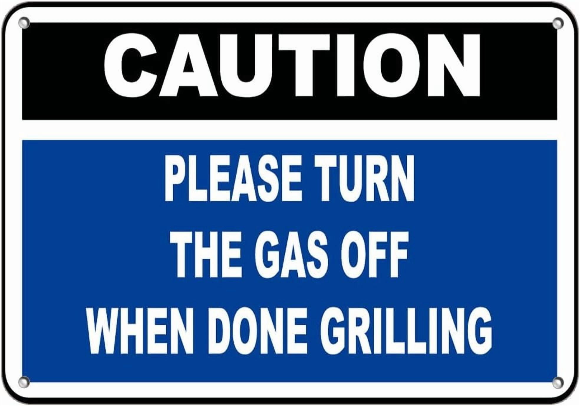 Aluminum Horizontal Metal Sign Multiple Sizes Caution Please Turn The ...
