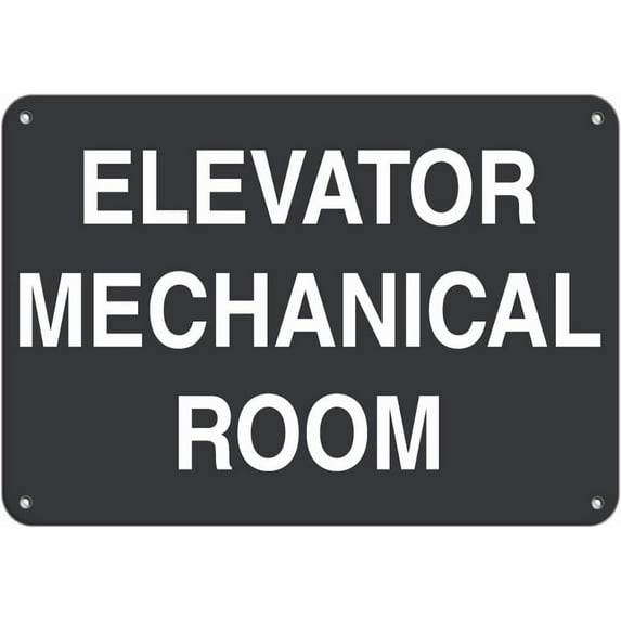 Aluminum Horizontal Metal Sign Multiple Sizes Elevator Mechanical Room Business A Grey All over Weatherproof Street Signage 10x7Inches