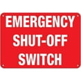 thumbnail image 1 of Aluminum Horizontal Metal Sign Multiple Sizes Emergency Shut-Off Switch Hazard Labels Red Electrical Safety & with Border Weatherproof Street Signage 10x7Inches, 1 of 5