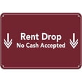 thumbnail image 1 of Aluminum Horizontal Metal Sign Multiple Sizes Rent Drop No Cash Accepted D Feature Department Red Business with Border Weatherproof Street Signage 10x7Inches, 1 of 5