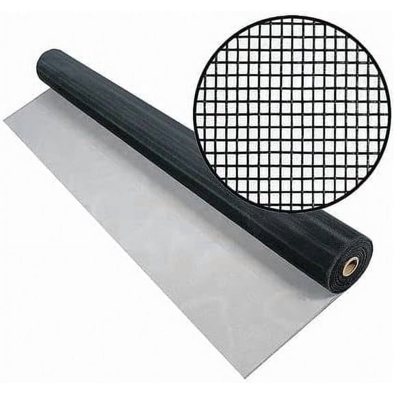 Aluminum Insect Screen Mesh Kit - (18 in x 100 ft) Roll of Aluminum Screen Wire & Roller Tool - Aluminum Screen Rolls for Patio & Window Screen Replacement - Charcoal