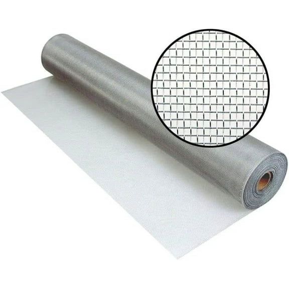 Aluminum Insect Screen Mesh Kit - (24 in x 100 ft) Roll of Aluminum Screen Wire & Roller Tool - Aluminum Screen Rolls for Patio & Window Screen Replacement - Silver