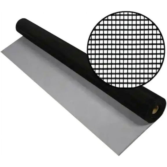Aluminum Insect Screen Mesh Kit - (36 in x 100 ft) Roll of Aluminum Screen Wire & Roller Tool - Aluminum Screen Rolls for Patio & Window Screen Replacement - Black