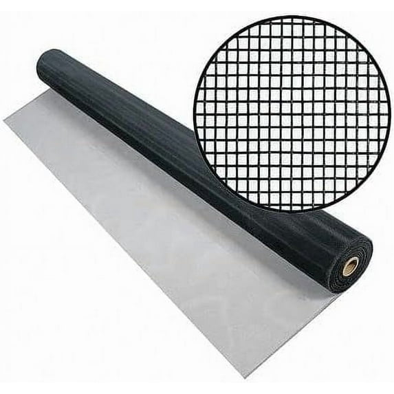 Aluminum Insect Screen Mesh Kit - (36 in x 50 ft) Roll of Aluminum Screen Wire & Roller Tool - Aluminum Screen Rolls for Patio & Window Screen Replacement - Charcoal