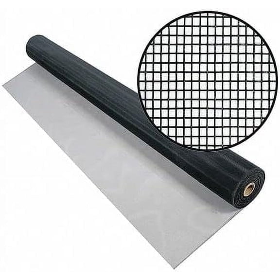 Aluminum Insect Screen Mesh Kit - (48 in x 100 ft) Roll of Aluminum Screen Wire & Roller Tool - Aluminum Screen Rolls for Patio & Window Screen Replacement - Charcoal
