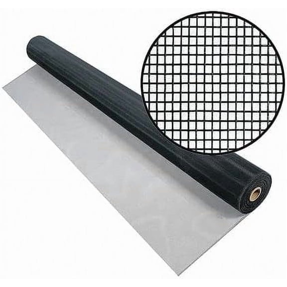 Aluminum Insect Screen Mesh Kit - (60 in x 50 ft) Roll of Aluminum Screen Wire & Roller Tool - Aluminum Screen Rolls for Patio & Window Screen Replacement - Charcoal