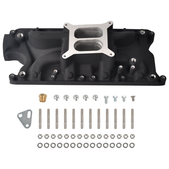 Aluminum Intake Manifold Compatible with Small Block Ford SBF 260 289 302 Black