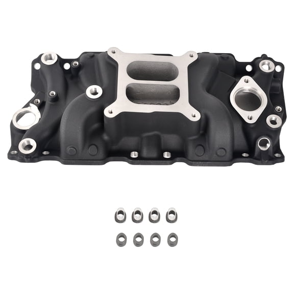 Aluminum Intake Manifold for SBC Small Block Chevy 350 1955-1995 Black