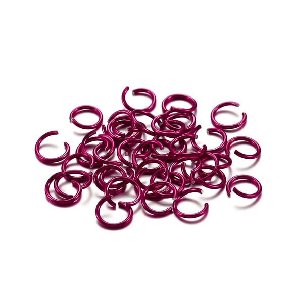 Aluminum Jump Rings Open Jump Rings Round Ring Medium Violet Red 18 Gauge 8x1mm Inner Diameter: 6.5mm about 300pcs/bag
