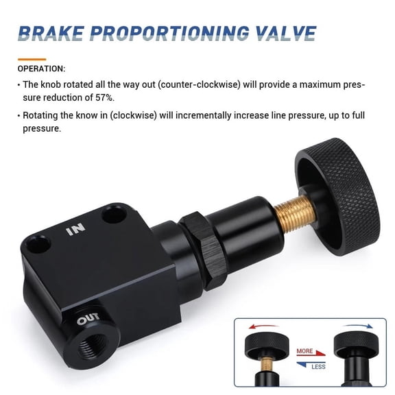 Aluminum Knob Adjustable Disk Brake Proportioning Valve Kit For Wilwood 260-8419