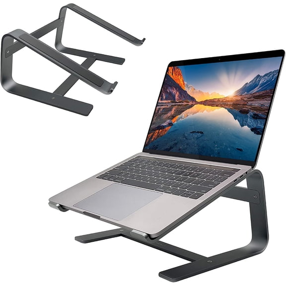 Aluminum Laptop Stand for Desk - Works with All MacBook/Pro/Air & Laptops Between 10 to 17.3 - Sleek and Sturdy Laptop Riser - (ASTANDSG), Space Gray