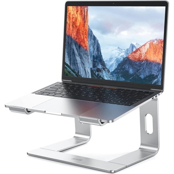 Aluminum Laptop Stand, Ergonomic Detachable Computer Stand, Notebook Riser Compatible with Air, Pro, Dell, HP, Lenovo More 10-15.6" Laptops, Silver