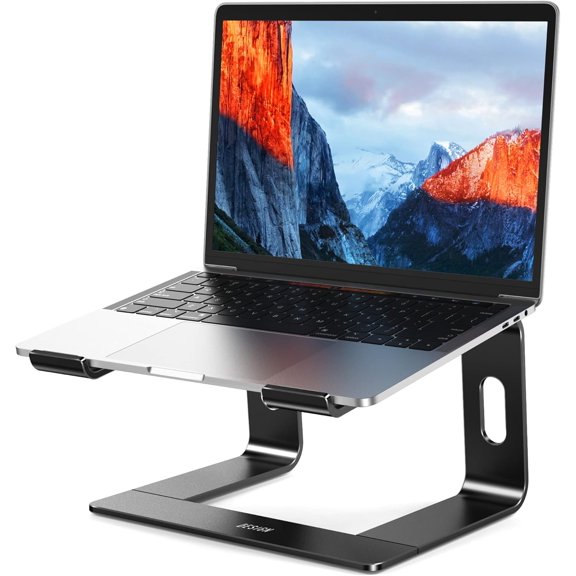 Aluminum Laptop Stand, Ergonomic Detachable Computer Stand, Riser Holder Notebook Stand Compatible with Air, Pro, Dell, HP, Lenovo More 10-15.6" Laptops, Black