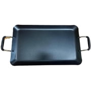Aluminum Large Mexican Style Double Griddle Flat Grill Cazo Comal Grill 19" Non Stick With Handles For Gas,Electric,Ceramic,Glass,Halogen,Stoves