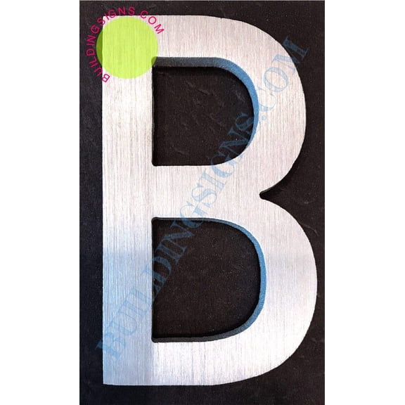 Aluminum Letter B Sign (Brush Silver,Double Sided Tape, Rust Free, 2.75 inch)-LGANTE NUMRO DE Porte BROSSE Artiste (ref-2201)