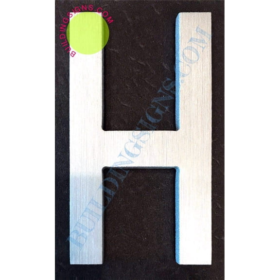 Aluminum Letter H Sign (Brush Silver,Double Sided Tape, Rust Free, 2.75 inch)-LGANTE NUMRO DE Porte BROSSE Artiste (ref-2201)