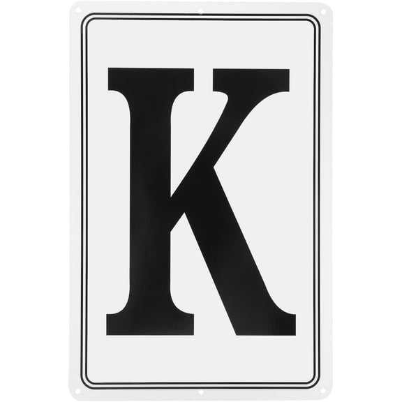 Aluminum Letter K Parking Spot Sign, 12 x 8 Inch Weather-Resistant Metal Sign for Outdoor Floor, Dock, Court or Garden