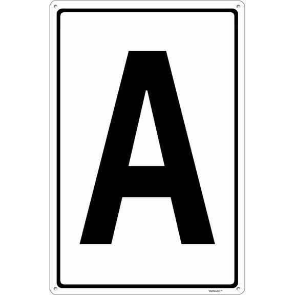Aluminum Letter Sign A 8x12 Inch White and Black Parking Spot Sign Weather Resistant Easy to Mount for Floor Aisle Dock Field and Outdoor Use