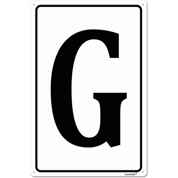 Aluminum Letter Sign G, Parking Spot Letter Signs, 8x12 Inch, Large Metal Sign with Letter for Dock, Court, Aisle, Field and Outdoor Use