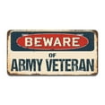 thumbnail image 1 of Aluminum License Plate - Beware of Army Veteran, 1 of 1