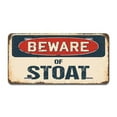 thumbnail image 1 of Aluminum License Plate - Beware of Stoat, 1 of 1