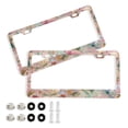 thumbnail image 1 of Aluminum License Plate Frame 2 Pack Car Exterior Accessory Car Tag Holder for Front Rear Plates Cars Decor Abstract Pink Floral Pattern, 1 of 7