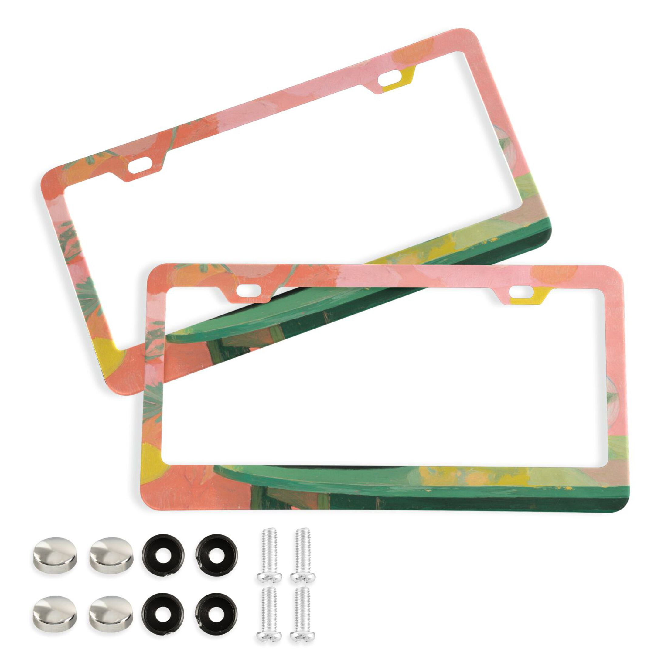 Aluminum License Plate Frame 2 Pack Car Exterior Accessory Car Tag ...