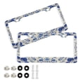 thumbnail image 1 of Aluminum License Plate Frame 2 Pack Car Exterior Accessory Car Tag Holder for Front Rear Plates Cars Decor Blue and White Batik Pattern, 1 of 7
