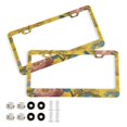 thumbnail image 1 of Aluminum License Plate Frame 2 Pack Car Exterior Accessory Car Tag Holder for Front Rear Plates Cars Decor Bluebird Surrounded by Flowers, 1 of 7