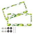 thumbnail image 1 of Aluminum License Plate Frame 2 Pack Car Exterior Accessory Car Tag Holder for Front Rear Plates Cars Decor Cartoon Green Apples Pattern, 1 of 7
