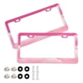 thumbnail image 1 of Aluminum License Plate Frame 2 Pack Car Exterior Accessory Car Tag Holder for Front Rear Plates Cars Decor Clouds and Pink Heart Shape, 1 of 7