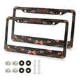 thumbnail image 1 of Aluminum License Plate Frame 2 Pack Car Exterior Accessory Car Tag Holder for Front Rear Plates Cars Decor Colorful Butterflies with Flowers, 1 of 7