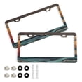 thumbnail image 1 of Aluminum License Plate Frame 2 Pack Car Exterior Accessory Car Tag Holder for Front Rear Plates Cars Decor Colorful Clouds and Mountains, 1 of 7