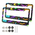 thumbnail image 1 of Aluminum License Plate Frame 2 Pack Car Exterior Accessory Car Tag Holder for Front Rear Plates Cars Decor Colorful Halloween Elements, 1 of 6