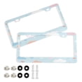 thumbnail image 1 of Aluminum License Plate Frame 2 Pack Car Exterior Accessory Car Tag Holder for Front Rear Plates Cars Decor Cute Clouds and Hearts Pattern, 1 of 7