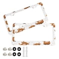 thumbnail image 1 of Aluminum License Plate Frame 2 Pack Car Exterior Accessory Car Tag Holder for Front Rear Plates Cars Decor Cute Yaks Cow Pattern, 1 of 7