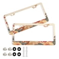 thumbnail image 1 of Aluminum License Plate Frame 2 Pack Car Exterior Accessory Car Tag Holder for Front Rear Plates Cars Decor Deer Surrounded by Autumn Leaves, 1 of 7